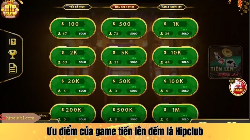 Ưu điểm của game tiến lên đếm lá Hipclub